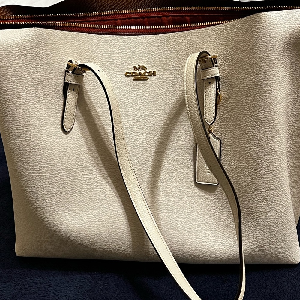 Coach Tote color Chaulk with Gold Hardware